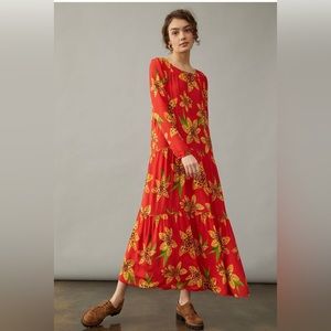 Farm Rio Golden Lily Maxi Dress